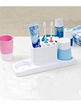 Bathroom Toothbrush Holder Organizer Set Countertop Storage